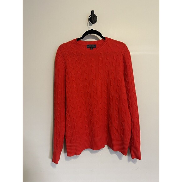 Brooks Brothers Sweater Mens XL English Lambswool Cable Knit Jumper Grandpa - Picture 1 of 7